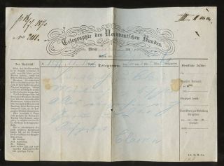 Germany Telegram 1870 Telegraphie Norddeutschen Bundes photo
