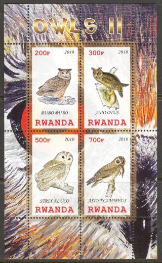 2010 Birds Owls Ii Sheet Of 4 photo