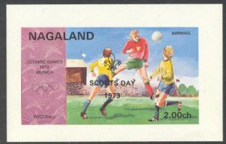 Nagaland Olympic Games Munich 1972 Soccer Overp.  Scouts Day 1973 S/s Nn008 photo
