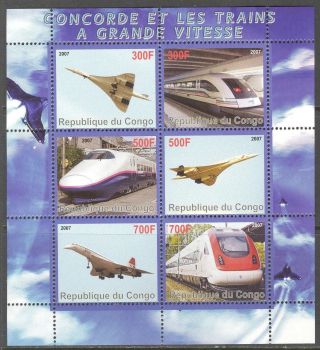 2007 Modern Trains Aviation Concorde Sheet Of 6 photo