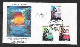 Peter Max In Person Signed Wfuna Cachet Fd Cover March 17,  1989 photo