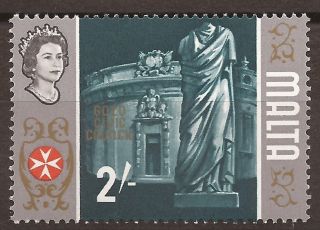 1965 Malta 2s Error Flaw Variety - Unlisted - Gold (centre) Offset - Sg343 photo