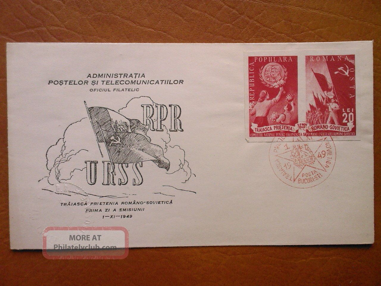 1949 - Prietenia Romano Sovietica Nedantelat - F.  D.  C.  3637 Worldwide photo