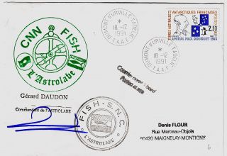 French Antarctic Territory 1991 Cnn Fish L ' Astrolabe Official Signed Cover photo