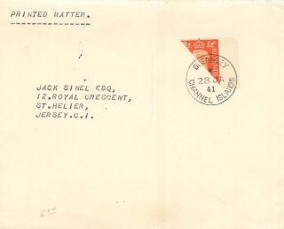 Great Britain 1941 Cover Sg 465b 2d Bisect - Wwii Local Post - Guernsey photo
