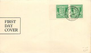Great Britain / Guernsey 1941 First Day Cover Wwii Occupation Sg 1 - 1/2d Pair photo